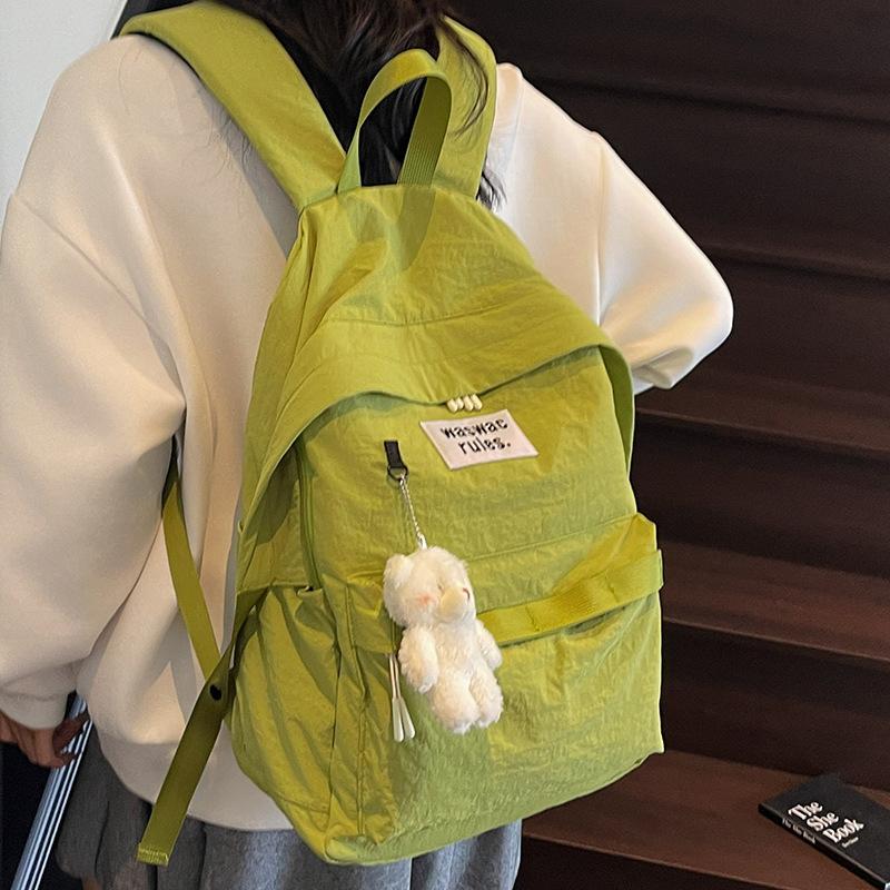 2025 summer Korean lazy wind backpack high school college student high value schoolbag fashion trend simple backpack