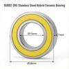 6902-2RS Stainless Steel Ceramic Hybrid Radial Bearing, 15x28x7mm Bicycle Hub Front Rear Hubs Wheel Bearing (1PC)