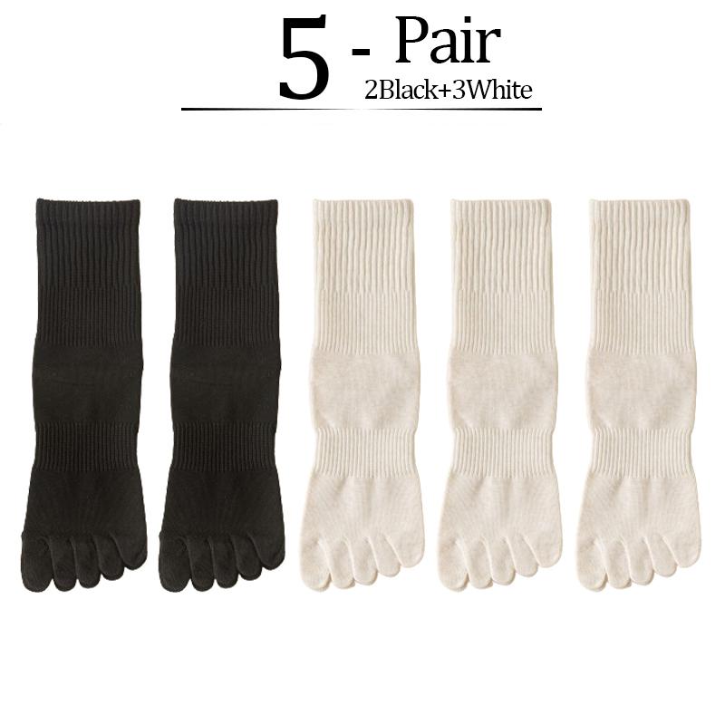 5 Paar/Los Damen Fünf-Zehen-Socken 100% Baumwolle Einfarbig Damen Zehensocken Sport Frühling Herbst Harajuku Zehensocken