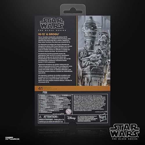 Hasbro Star Wars Black Series IG-12 & Grogu, Star Wars: The Mandalorian Collectible 15cm Action Figure 2-Pack G0074 Authentic