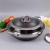 ZISIZ 316 Stainless Steel Honeycomb Flat Bottom Wok
