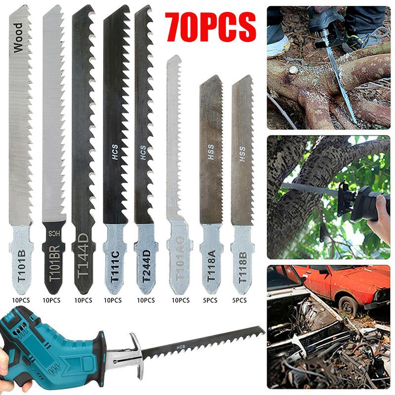 

PDTO Новые 70 шт. HCS и HSS Т-образные лобзиковые полотна Набор пильных полотен для дерева и металла