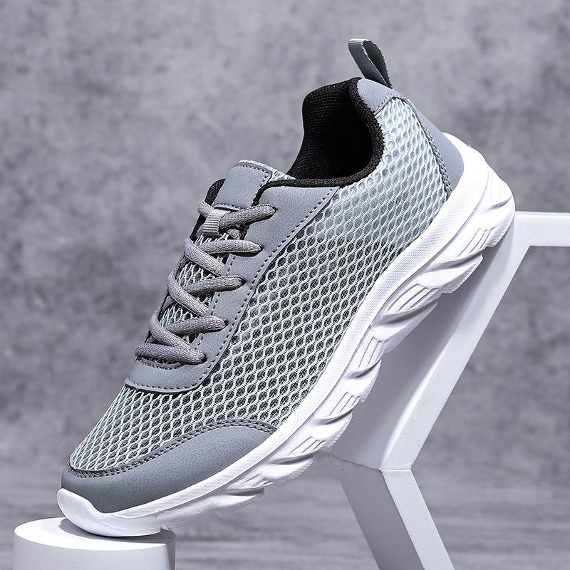 

Shoes 2025 summer new couple flying woven casual sports shoes men s mesh lightweight running shoes sneakers 46 сірий колір