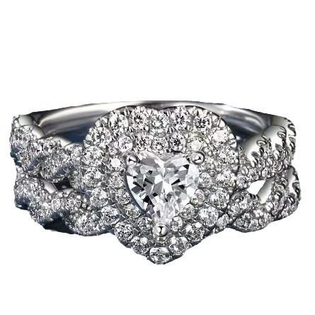Silver Heart Designed Exquisite Rings for Women Shiny Zirconia Finger Engagement High Quality Hot Sale Jewelry