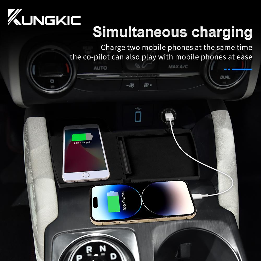 Car Wireless Charger Silicone Non-Slip Pad For Ford Focus 2019 2020 2021 2022 2023 Car Mobile Phone Fast Induction Charging Pad