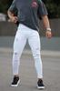 GINGTTO Distressed Skinny Slim Stretch Denim Size 32 Men's Jeans, Fit, Pants, White,