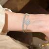 Full Inlay Diamonds Pearl Flower Bracelet Chain Light Luxury Fashion Romantic Stacked Bracelets for Women Engagement Jewelry