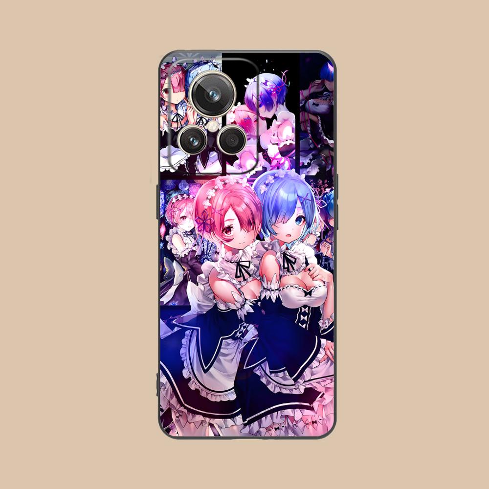 ReZero Rem Ram Matte TPU Mobile Phone Case for Realme 15 14 13 12 11 10 9 Pro Plus T i Lite 5G Colorful Printing Cover