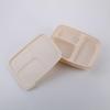 Disposable Corn Starch 3-Compartment Lunch Box with Lid