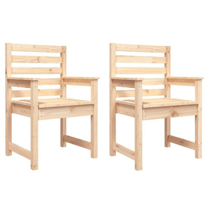 VidaXL Chaises de jardin 2 pcs 60x48x91 cm bois massif de pin 824053