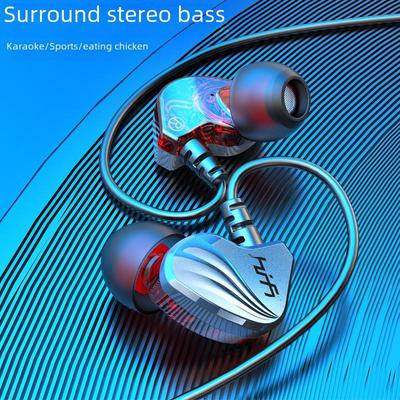 Wired Earphones with Heavy Bass for Gaming, Compatible with Apple, Honor, Samsung, Huawei Mobile Phones, 3.5mm & Type-C