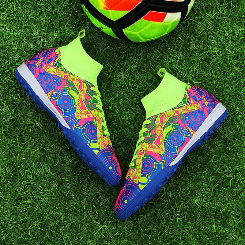 Fußballschuhe Kinder High-Top Fußballschuhe Gummi Kurze Stollen Jugend Sportschuhe Fußball Trainingsschuhe Kunstrasen Herren Fußballschuhe