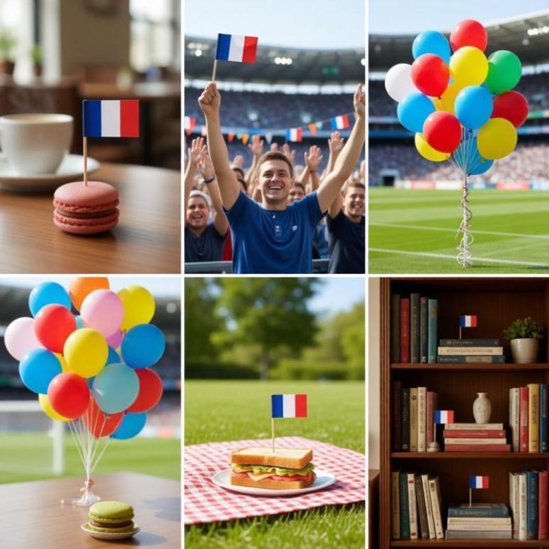 100 Pezzi, Bandierine Stuzzicadenti Francia, Articoli per Feste Francesi, Stuzzicadenti Bandierina Antipasti, Articoli per Feste di Ringraziamento Natale