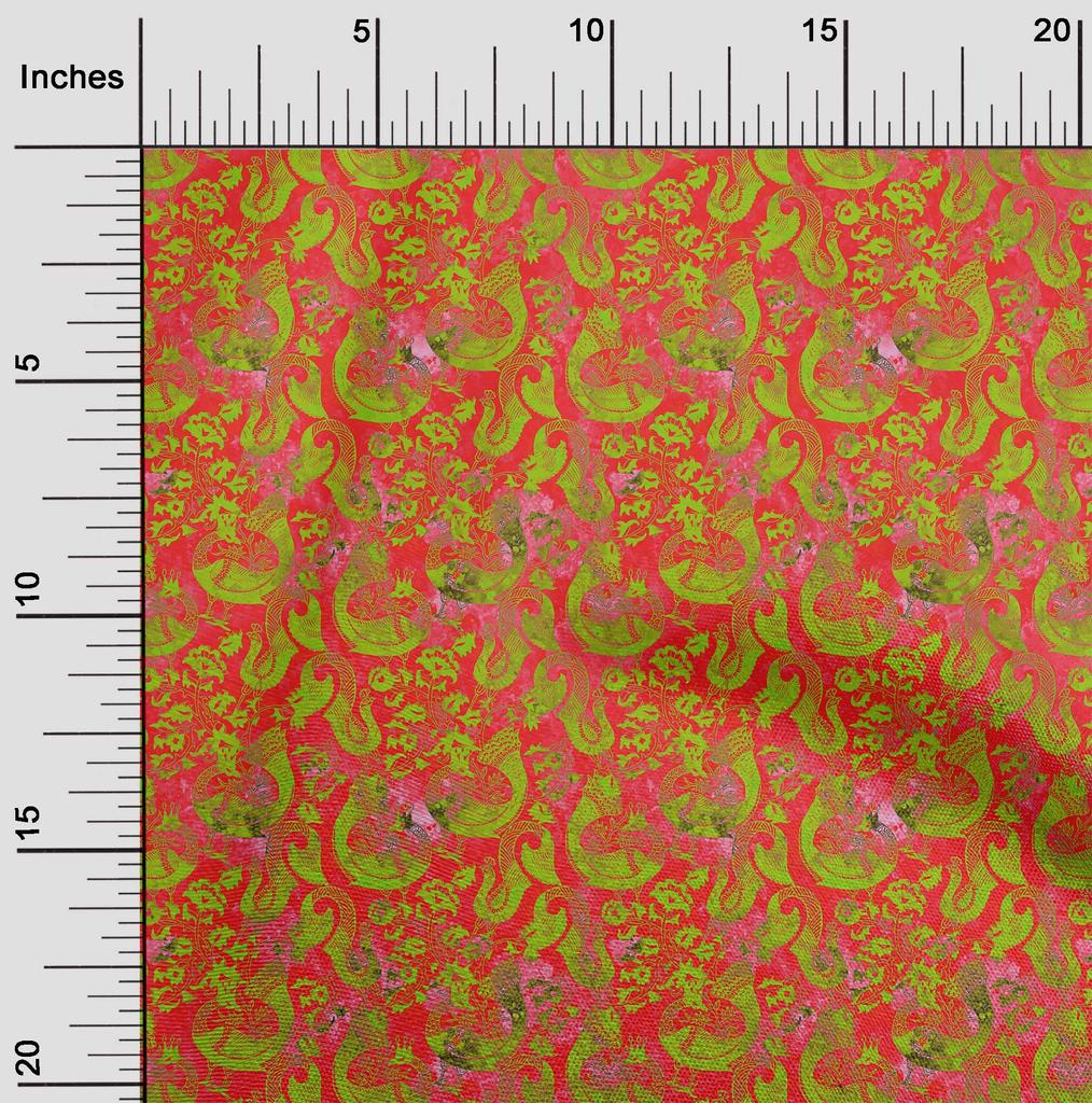 oneOone Cotton Flex Magenta Fabric Batik Sewing Material Print Fabric By The Yard 40 Inch