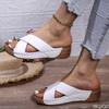 Fashion New Cross Strap Thick Soled Shoes Outdoor Solid Color Wedge Ladies Slippers Retro Beach Sandals Simple Comfortable Women's Shoes