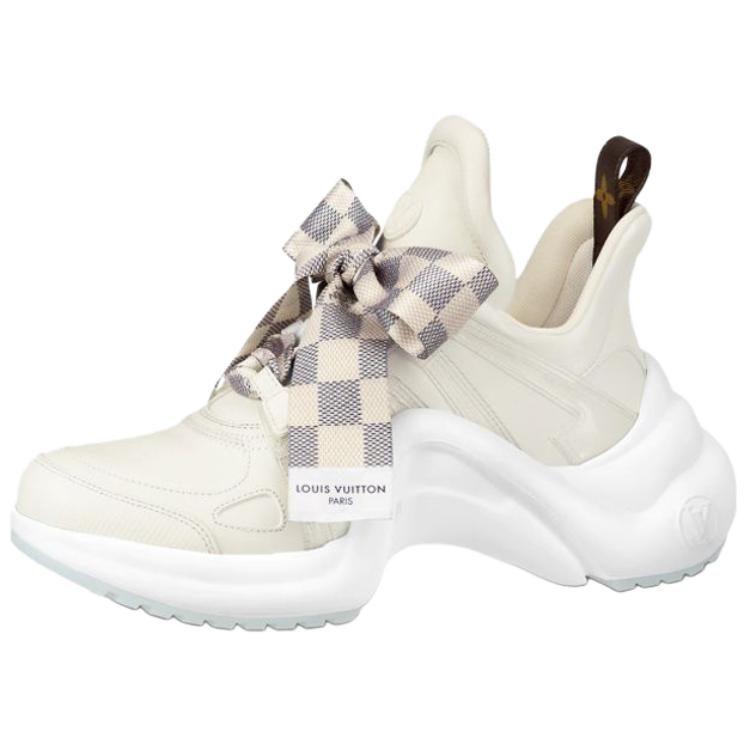 Louis Vuitton Archlight 1.0 Leather Low Top Sports Casual Shoes Women's Ivory White China Limited 1AB43V