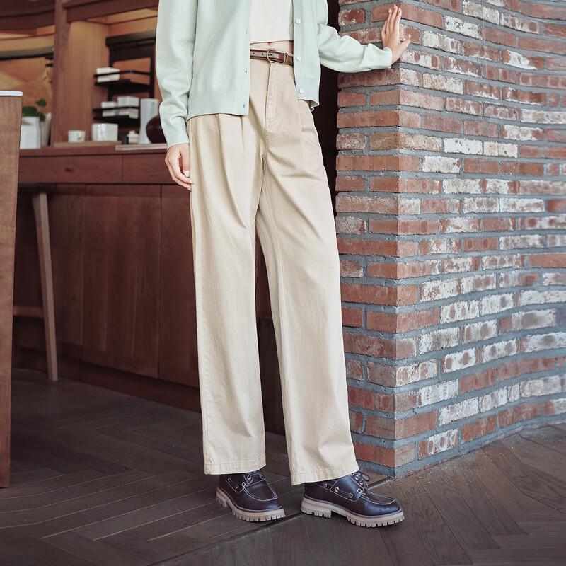 Semir Women's Brushed Wide-Leg Casual Pants with Belt