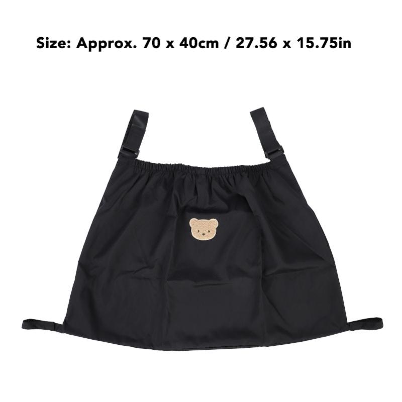 Stroller Cargo Bag Bottle Nappy Storage Bag Multifunctional Hanging Storage Stroller Organizer For Home Black