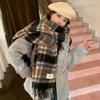 Autumn and Winter Scarves Women's Winter High-end Scarves Thickened and Warm Tonglu Imitation Cashmere Plaid Scarves