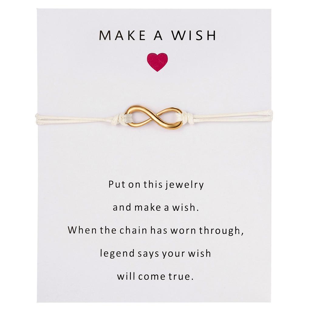 Lucky Hand String Bracelets With Heart Paper Card For Travel Gift