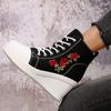 Fashion Women Sneakers Spring Autumn High Tops Wedge Fashion Platform Sneakers Woman Lace Up Height Increase Casual Canvas Shoes Women