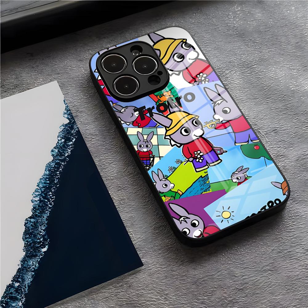 Cartoon T-Trotro Phone Case For IPhone 17 Pro Max 15 Pro 16 14 Plus 12 13 Mini 11 Pro Shockproof Glass Cover iPhone15 ProMax