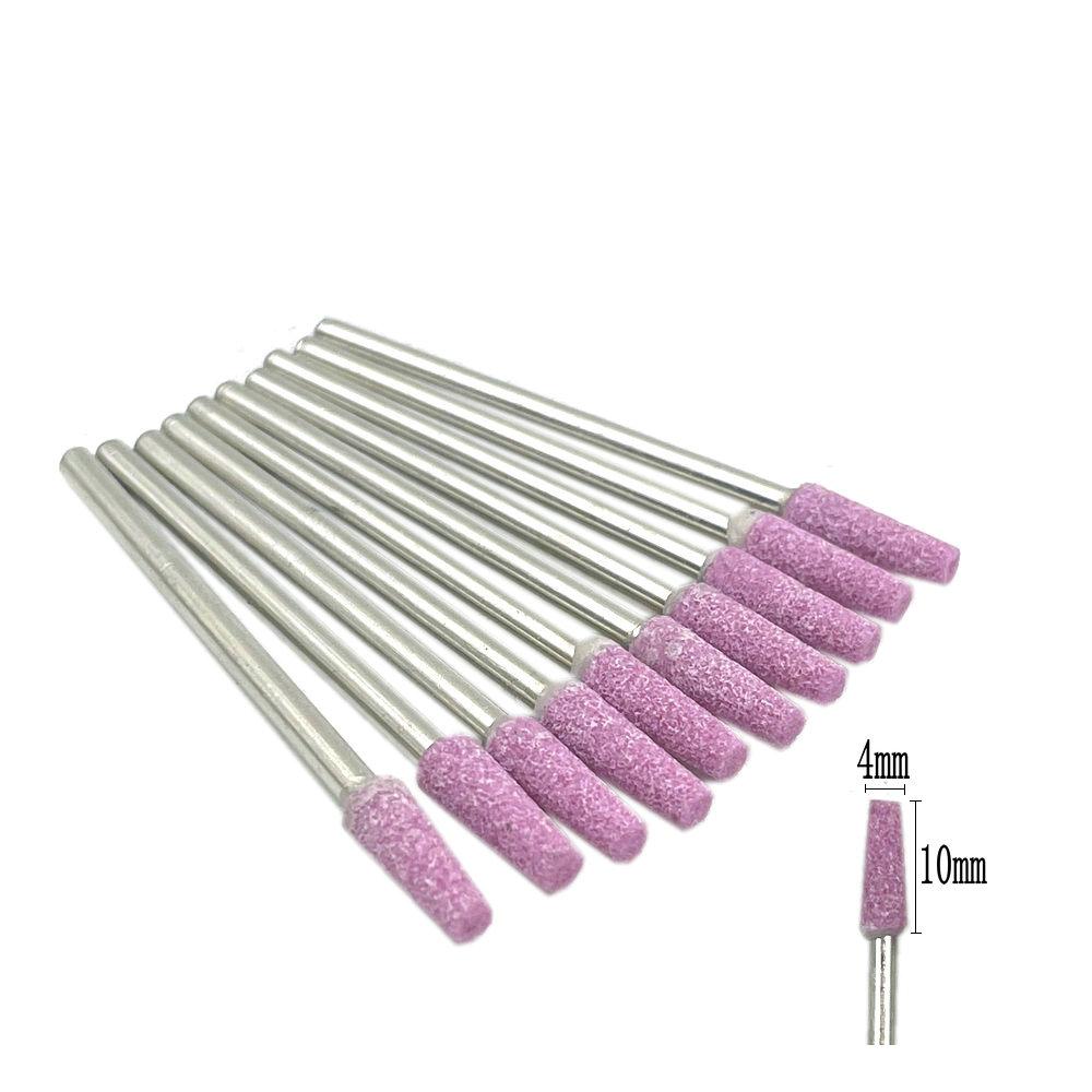 

10 шт./компл., шлифовальная машинка для камня, полировальные боры с хвостовиком 2,35 мм для контурной обработки фарфоровых ногтей, вращающийся полировщик камня, аксессуары для ногтей, фрезерные инструменты B4-Pink