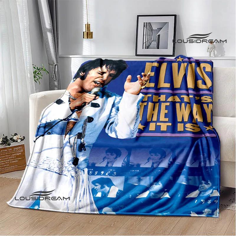 E-Elvis-Presley Retro print deken dekens voor bedden Picknickdekens Flensdeken Zachte en comfortabele deken verjaardagscadeau