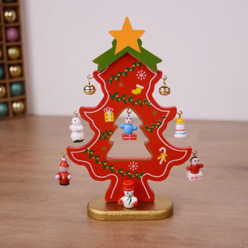Handmade Stereo Wooden Christmas Tree White/Green/Gold Christmas Tree Children's Layout Christmas Decorations Ornaments