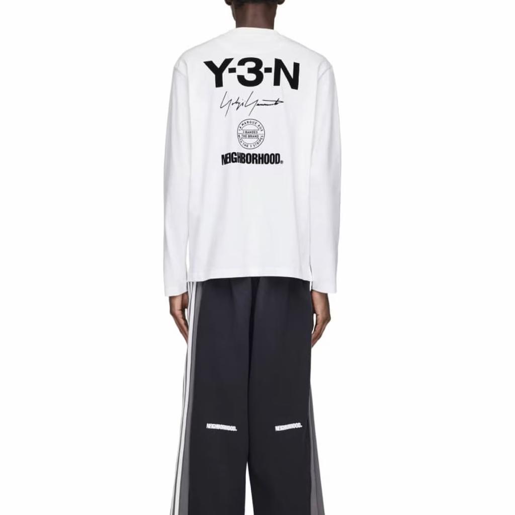 Y-3 X Neighborhood Logo Long-Sleeve Tee White Unisex Tops JX7455