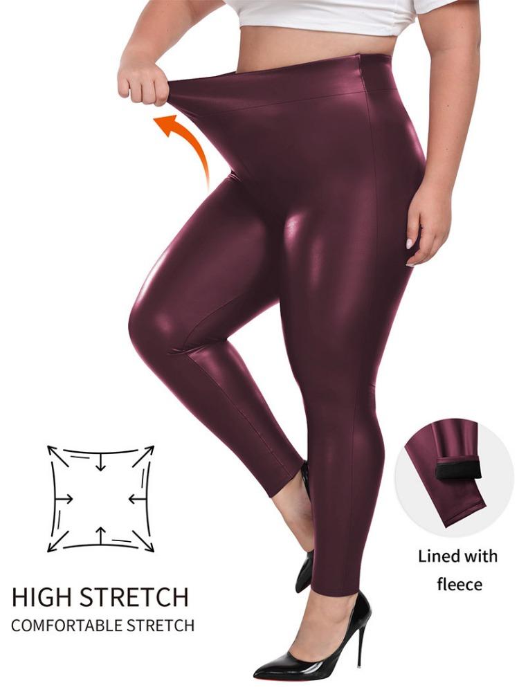 Yoga Pants New Arrival High-Waisted PU Solid-Colour Casual Pants Pencil Pants Tight Pants