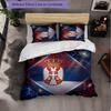 Serbia Pattern 3 Pieces Bedding Set Soft Microfiber Duvet Cover with Pillow Cases for Bedroom