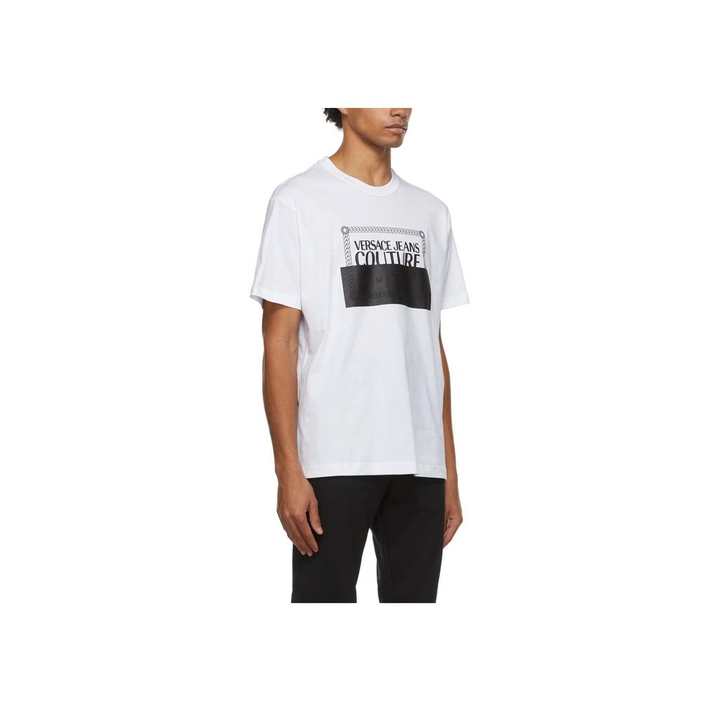 Versace Round Neck Logo Print Short Sleeve T-Shirt Men Tops 72GAHP0-3CJ00P-21003