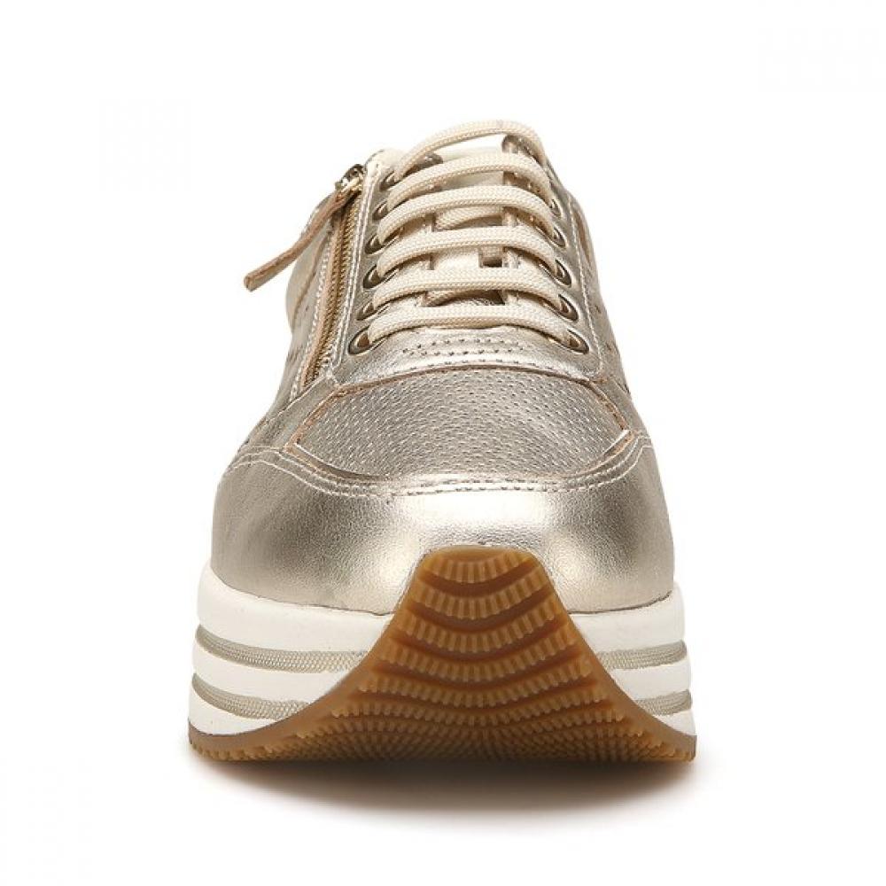 Geox Women Comfort Height Sneakers Kenzie W1x25qh3s51 Gold