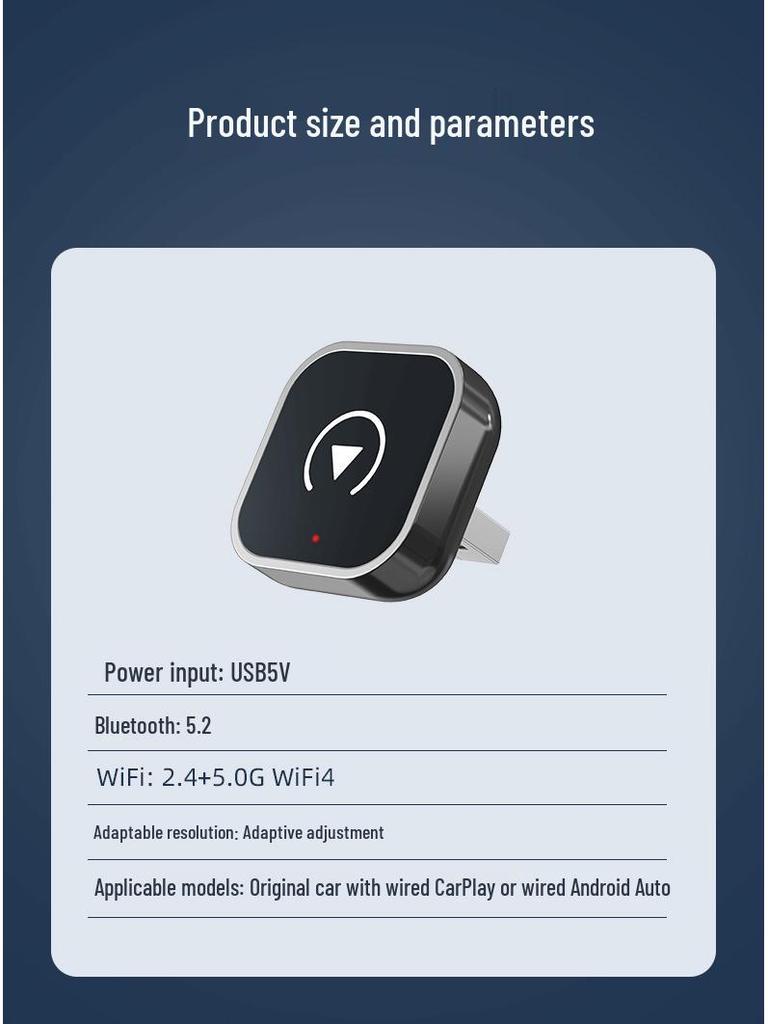 Cross-border CarPlay Box: Wired to Wireless Android Auto & Wireless CarPlay Converter