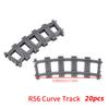 20 STK MOC Byklosser Tog Fleksible Byggedeler Jernbane Kurvespor R120 Byggeklosser Modelltilbehør Kompatibel