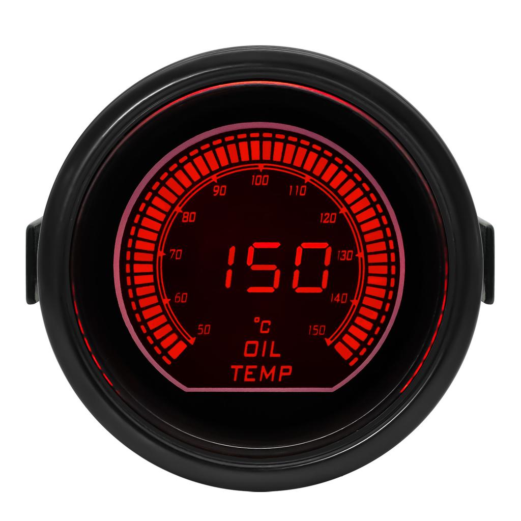 52mm Boost Gauge Tachometer Volt Water Oil Temp Oil Press Vacuum Air Fuel Ratio Exhaust Temp Digital Red Blue Dual Color Meter