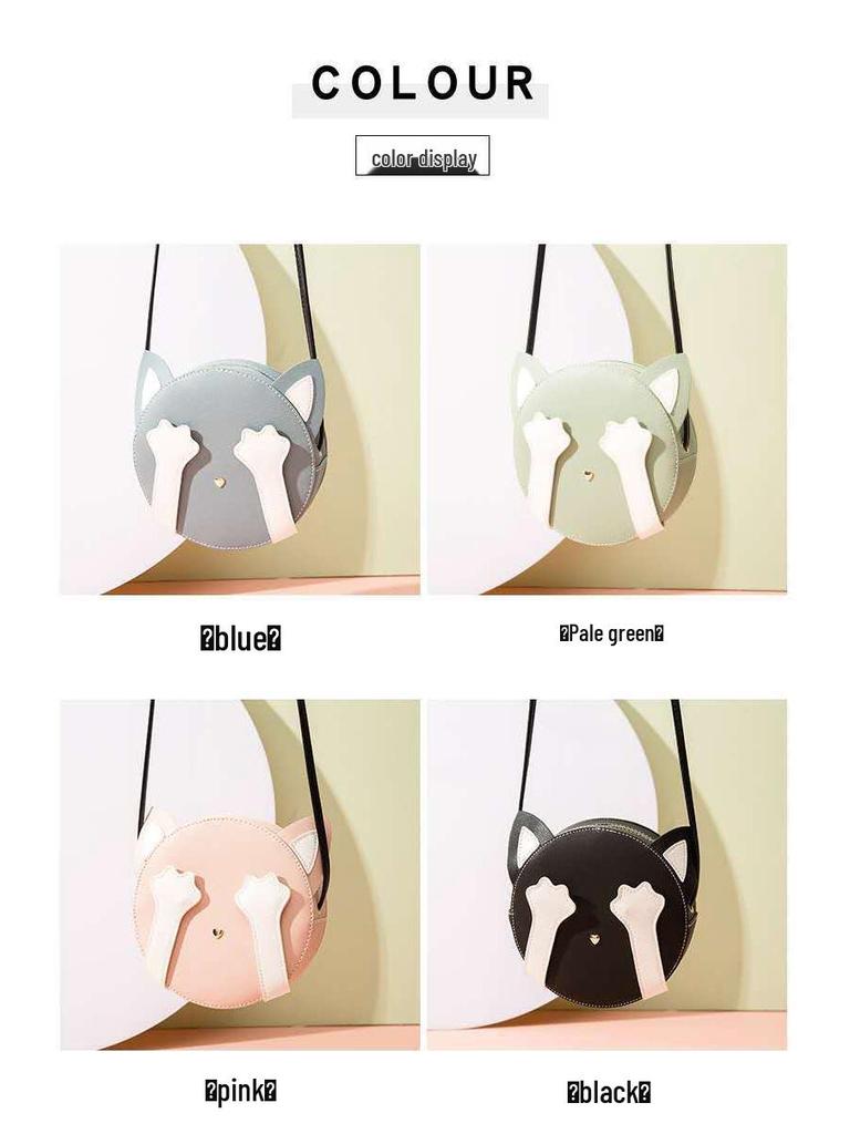 Korean Style Knitting Kit: DIY Crossbody Bag - Cute Student Fashion with Kitten Design