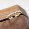 Half Eternity Moissanite Wedding Band 925 Sterling Silver Straight Rings for Women 1.3mm 1.6mm 1.8mm 2.0mm Matching Ring