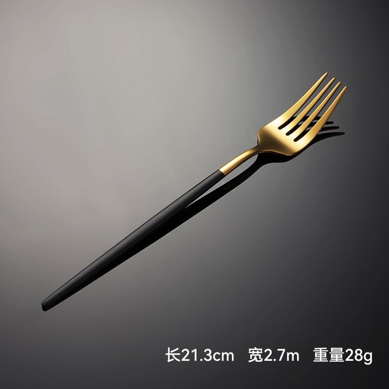 410 Stainless Steel Thin Portuguese Tableware Knives, Forks and Spoons Titanium-plated Paint Multi-specification Gifts