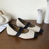 Fashion Cute Mixed Color Fauxe Suede Mary Jane Shoes Women Internal Height Increase Design Flats Elastic Strap Ballet Shoes for Women