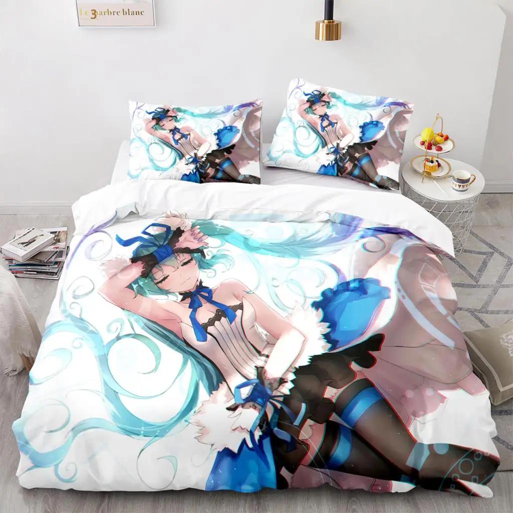 3D H-Hatsune M-Miku Bedding Set Single/Twin/Full/Queen/King Size Duvet Cover Set Aldult Kid Bedroom Decor Japan'S Music