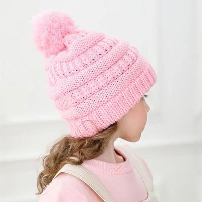 Berretto invernale con pompon per bambini, morbido e caldo, da 2 a 8 anni, unisex, con teschio