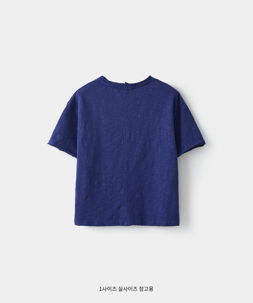 Laikeueomojeu Cutoff One-Wash Crop Short Sleeve Tee_Blue
