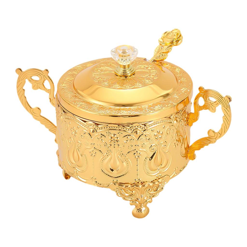 Zuckerdose mit Deckel Löffel Retro Staubdicht Mehrzweck Gewürztopf Lebensmittelglas für Veranstaltung Feiertag