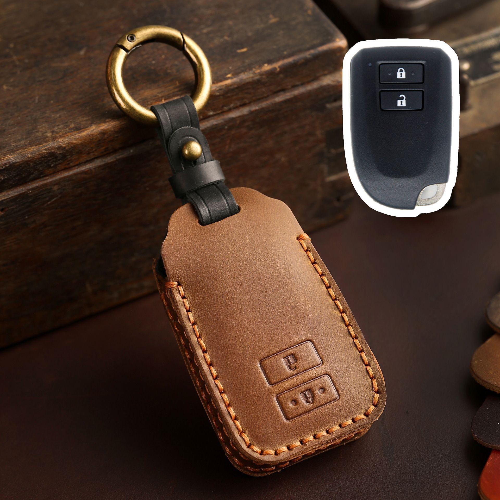 Car Leather Key Bag Is Suitable For Toyota Hyun X Key Cover Yaris Yaris Vios First-Layer Cowhide Creativity
