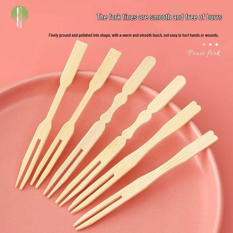 ZISIZ Disposable Bamboo Fruit & Dessert Forks