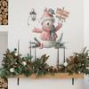 Fun-f221 Pink Snowman Bird Flower Lamp Bedroom Living Room Study Background Landscaping Wall Sticker