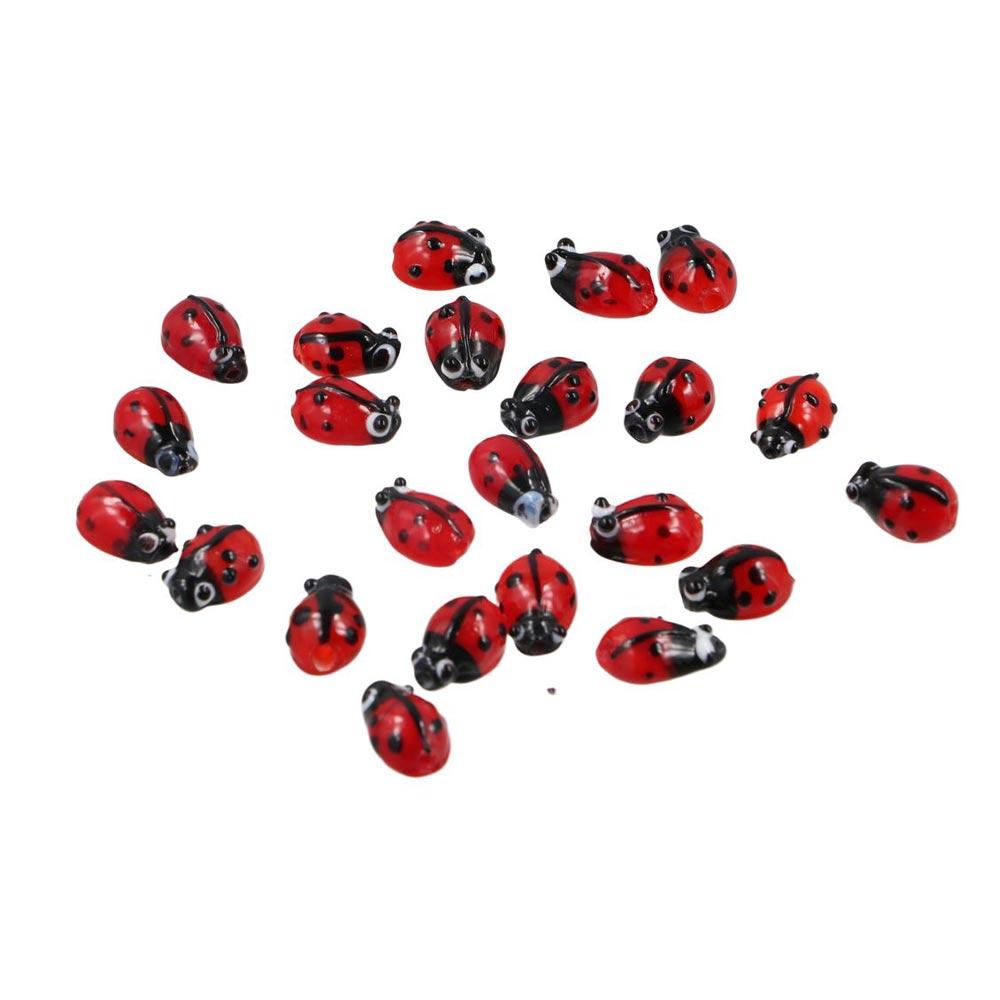 

Jewelry Fashion Women&Men Beading 20pcs Lampwork Spacers Beads Ladybug разноцветный