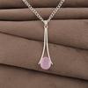 Rose Chalcedony Gemstone 925 Sterling Silver Partywear Jewelry Handmade Long Pendant 1.79" PP-69-14